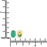 1.44 Carat Genuine Zambian Emerald 10K Yellow Gold Earrings