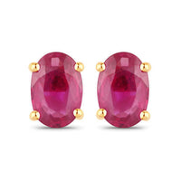 1.04 Carat Genuine Ruby 14K Yellow Gold Earrings