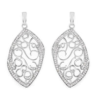 0.73 Carat Genuine White Diamond .925 Sterling Silver Earrings