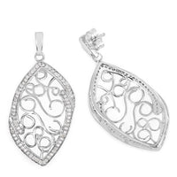 0.73 Carat Genuine White Diamond .925 Sterling Silver Earrings