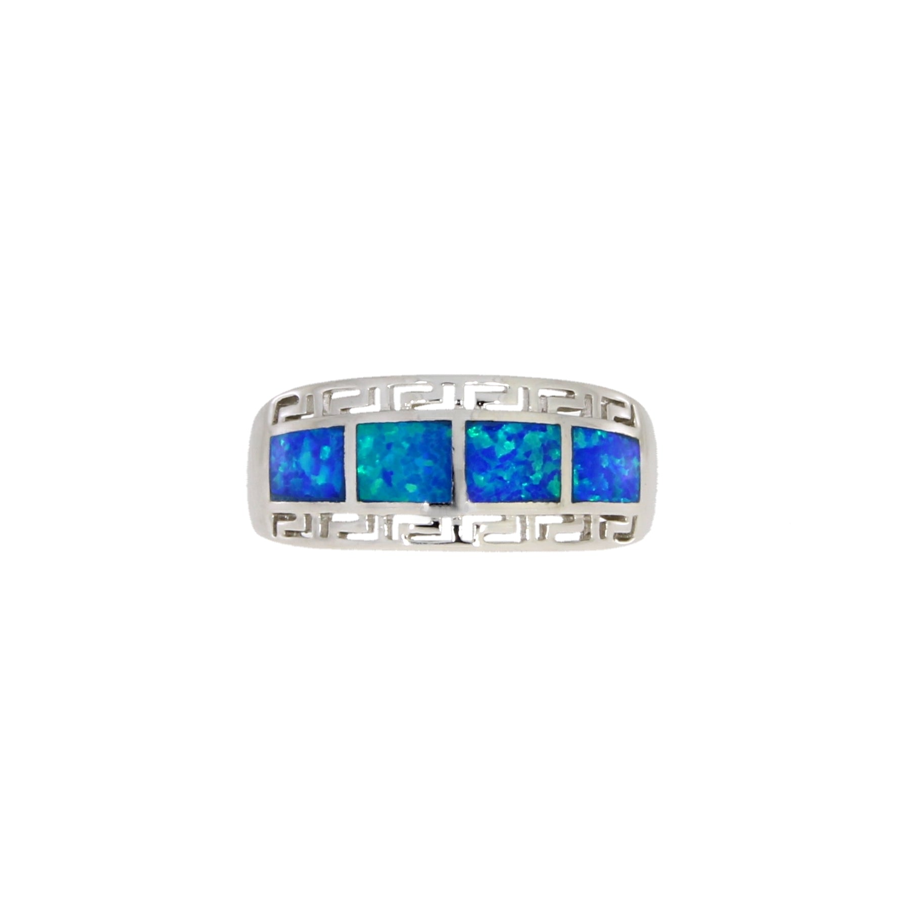 Genuine Created Opal Ring Sterling Silver
