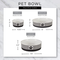 Paw & Patch Ceramic Pet Collection, Medium Set, 6X2", Gray, 2 Piece - BIG FRENCHIES