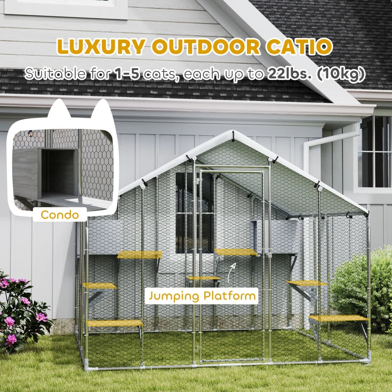Catio Outdoor Cat Enclosure With Waterproof Cover,Multiple Packages Will Be Shipped,Please Pay Attention To The Dimensio