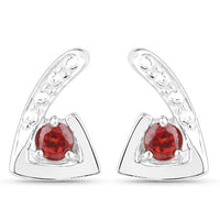 0.44 Carat Genuine Garnet .925 Sterling Silver Earrings