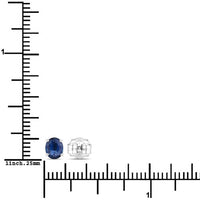 0.68 Carat Genuine Blue Sapphire 14K White Gold Earrings