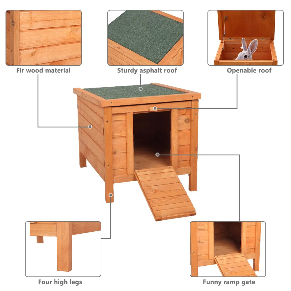 20-inch removable roof, waterproof, green asphalt roof, cedar wood, wooden chicken and rabbit cage