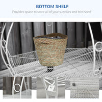 77" Flight Bird Cage Hexagon Covered Canopy Portable Aviary With Storage