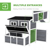 Wooden Chicken Coop with Nesting Box, Pull-Out Tray, Waterproof Roof, 39" Chicken House for 2-4 Chickens, Rabbits