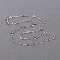 2.34 Carat Genuine Ruby .925 Sterling Silver Necklace