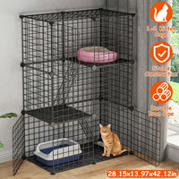 Cat Cage DIY Indoor Pet House, Small Animal House. Detachable Playpen With 3 Doors And 3 Layers, Suitable For Kittens, P