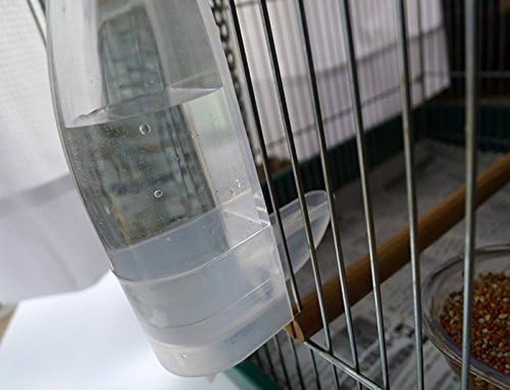 Bird Cage Water Bottle Dispenser Feeder for Zebra Finch Budgies Set of 2 (Clear) - BIG FRENCHIES
