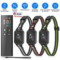 1Pc 2 In 1 Dog Shock And Bark Collar Dog Training Collar With Remote Rechargeable IP68 Waterproof With 3 Channels For Me