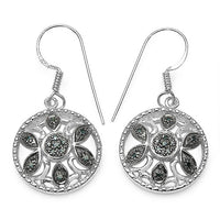 0.18 Carat Genuine Blue Diamond .925 Sterling Silver Earrings