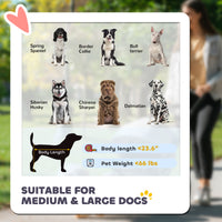 Dog Stroller for Large Medium Small Dogs up to 66 Lbs. 23.5" in Body Length, One-Click Foldable Pet Cat Stroller with St