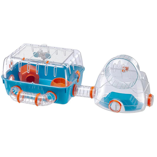 Combi 2 Starter Hamster Cage | Includes Accessories | 31.3L X 11.61W X 10.35H Inches, Blue - BIG FRENCHIES