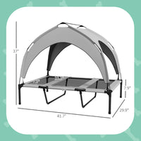 Elevated Dog Bed With Canopy, Raised Outdoor Pet Bed For Camping With Washable Breathable Mesh