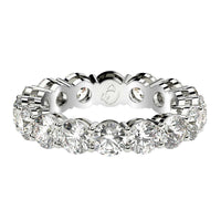 Round Cut Lab Grown Diamond Eternity Ring in 14k White Gold (4 cttw FG/VS2)