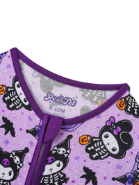 PoshTOT Sanrio Kuromi Purple Bamboo Baby Convertible Zippy Romper