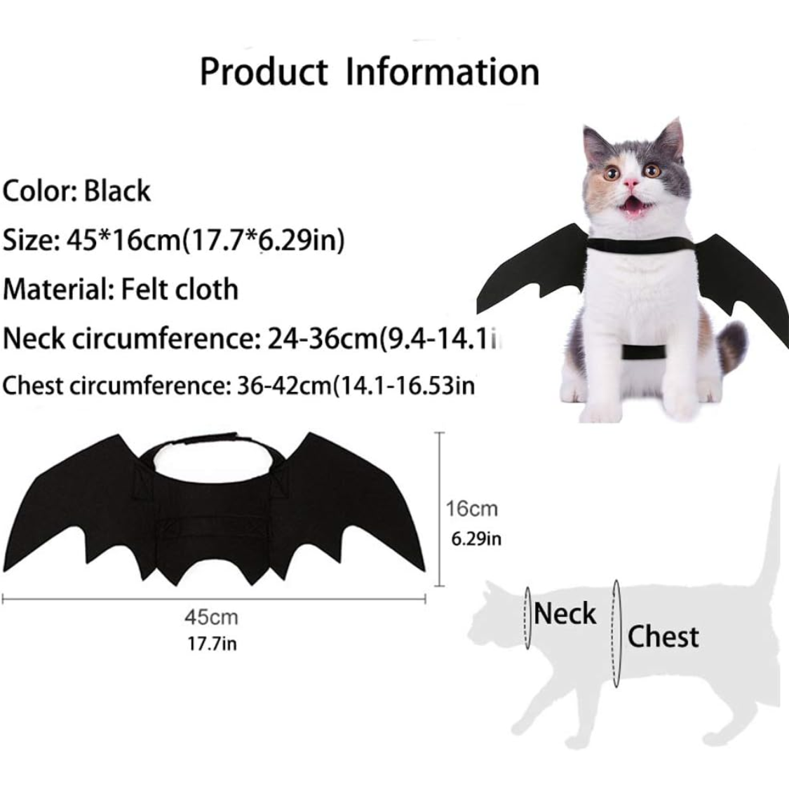 Pet Cat Bat Wings For Halloween Party Decoration, Puppy Collar Leads Cosplay Bat Costume,Cute Puppy Cat Dress Up Accesso