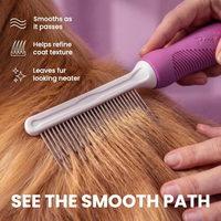 Pet Comb With Long Short Stainless Steel Teeth For Removing Matted Fur, Knots Tangles Detangler Tool Accessories For