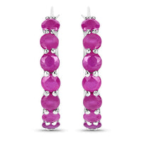 2.80 Carat Genuine Ruby .925 Sterling Silver Earrings