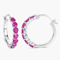 2.80 Carat Genuine Ruby .925 Sterling Silver Earrings