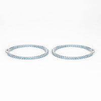 3.60 Carat Genuine Swiss Blue Topaz .925 Sterling Silver Earrings