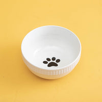 Ceramic Pet Bowl High Foot Neck Protection Snacks Anti-black Chin Oblique Mouth