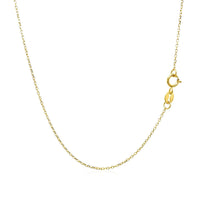 14k Yellow Gold Diamond Cut Cable Link Chain 0.8mm