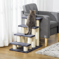 Cat Tree with 4 Steps for High Beds w/ Sisal Scratching Post
