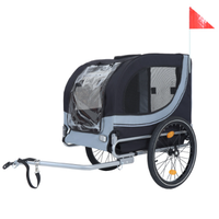 Large Folding Bike Trailer For Dogs 120LB Capacity All-Terrain Pet Carrier, Durable Steel Frame For Cycling, Jogging, Ca