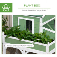 49" Small Chicken Coop Hen House with Garden Space, Chicken House Outdoor Run Cage with Weather Protection, 2-4 Birds, G