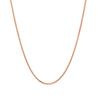 14k Rose Gold Diamond Cut Cable Link Chain 1.3mm