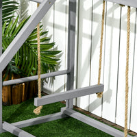 Chicken Activity Game With Swing Set For 3-4 Birds, Wooden Chicken Coop Accessory With Multiple Chicken Perches And Hen 