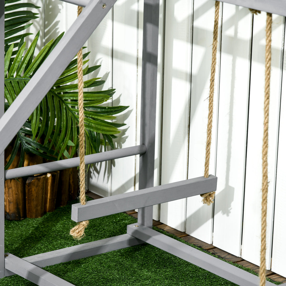 Chicken Activity Game With Swing Set For 3-4 Birds, Wooden Chicken Coop Accessory With Multiple Chicken Perches And Hen 