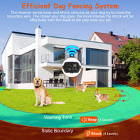 1Set Dog Fence System Pet Containment System With One Hundred Adjustable Levels IPX7 Waterproof Rechargeable Receiver Un