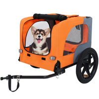 Utdoor Heavy Duty Collapsible Pet Bike Trailer With 16-Inch All Terrain Wheels & Universal Hitch Foldable Dog Cargo Carr