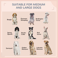 Outdoor Dog House Wicker Dog Bed with Soft Cushion Washable Cover, for Medium Large Dogs Indoor Outdoor, Blue