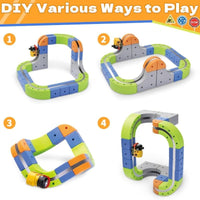 101-Piece Electric Train Track Toy Set Rechargeable Electric Train & DIY Assembly Track Kit Creative Building Block Raci