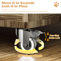 38in Dog Crate Furniture, Double Door Wooden Indoor Dog Kennel Furniture, Decorative Pet Cage End Table With Wheels For 