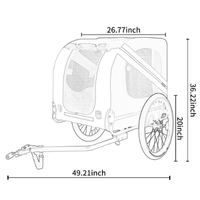 Large Folding Bike Trailer For Dogs 120LB Capacity All-Terrain Pet Carrier, Durable Steel Frame For Cycling, Jogging, Ca