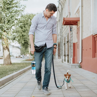 Portable Dog Water Bottle With Food Container & Filter, Travel Drinking Bottle For Pets