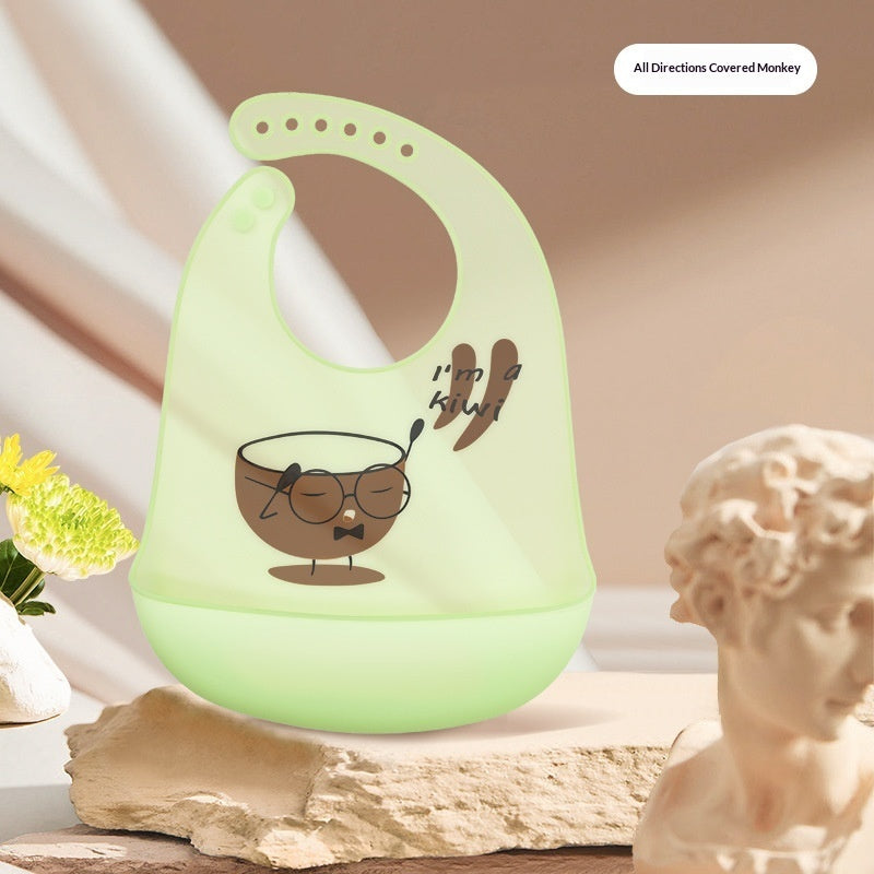 Baby Waterproof And Stain-resistant Food-grade Silicone Bib