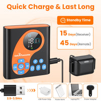 2 In 1 Wireless Dog Fence System With Training Collar Invisible Dog Fence IP68 Waterproof With 722FT Adjustable Range Be
