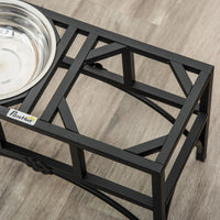 Double Stainless Steel Heavy Duty Dog Food Bowl Elevated Pet Feeding Station
