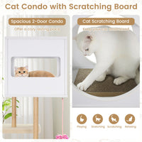 Multi-Level Cat Tree With 2 Scratching Pads, Dual-Door Cat Condo & Anti-Tipping Kit For Indoor Cats