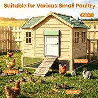 Solar Powered Automatic Chicken Coop Door with 4 Modes Light Sensor Timer Remote Control, Anti-Pinch Weatherproof Alumin