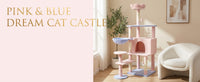 flower cat tree with large condo removable flower cushion and hammock pink