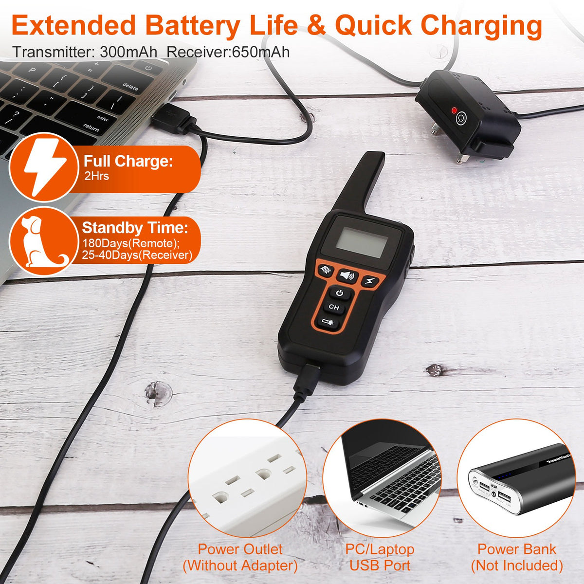 Train Collar OR Receiver Only Options - 3280FT Dog Training Collar IP67 Waterproof Pet Beep Vibration Electric Shock Col