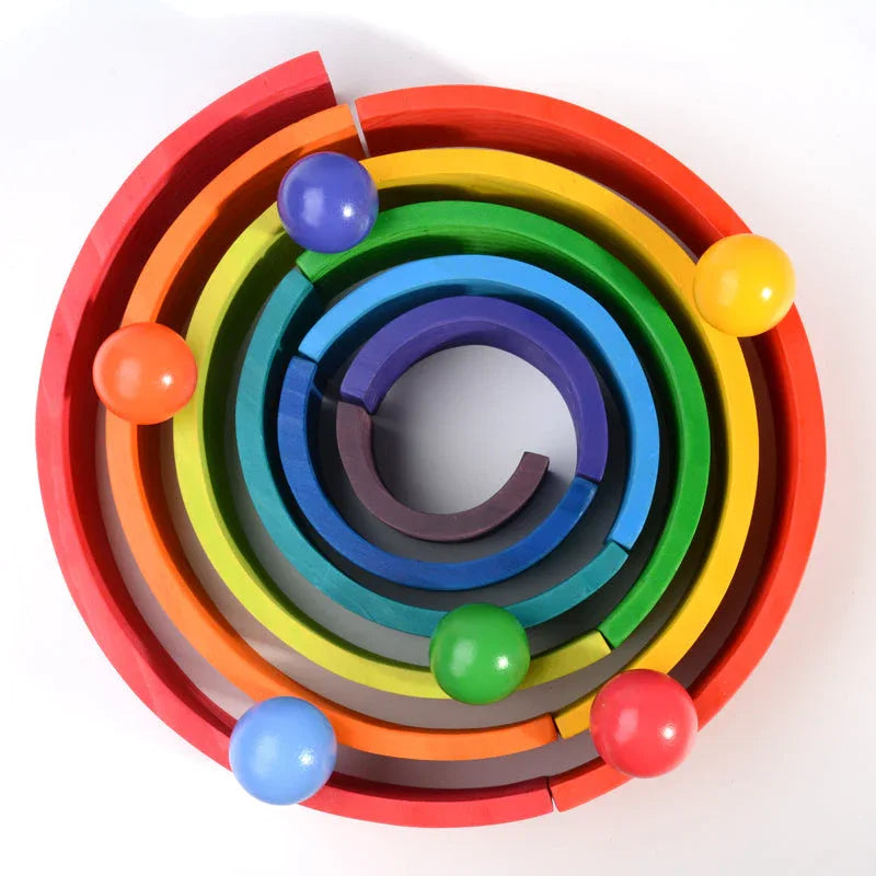 6-Piece Rainbow Wooden Balls – 1.8" Diameter - BIG FRENCHIES